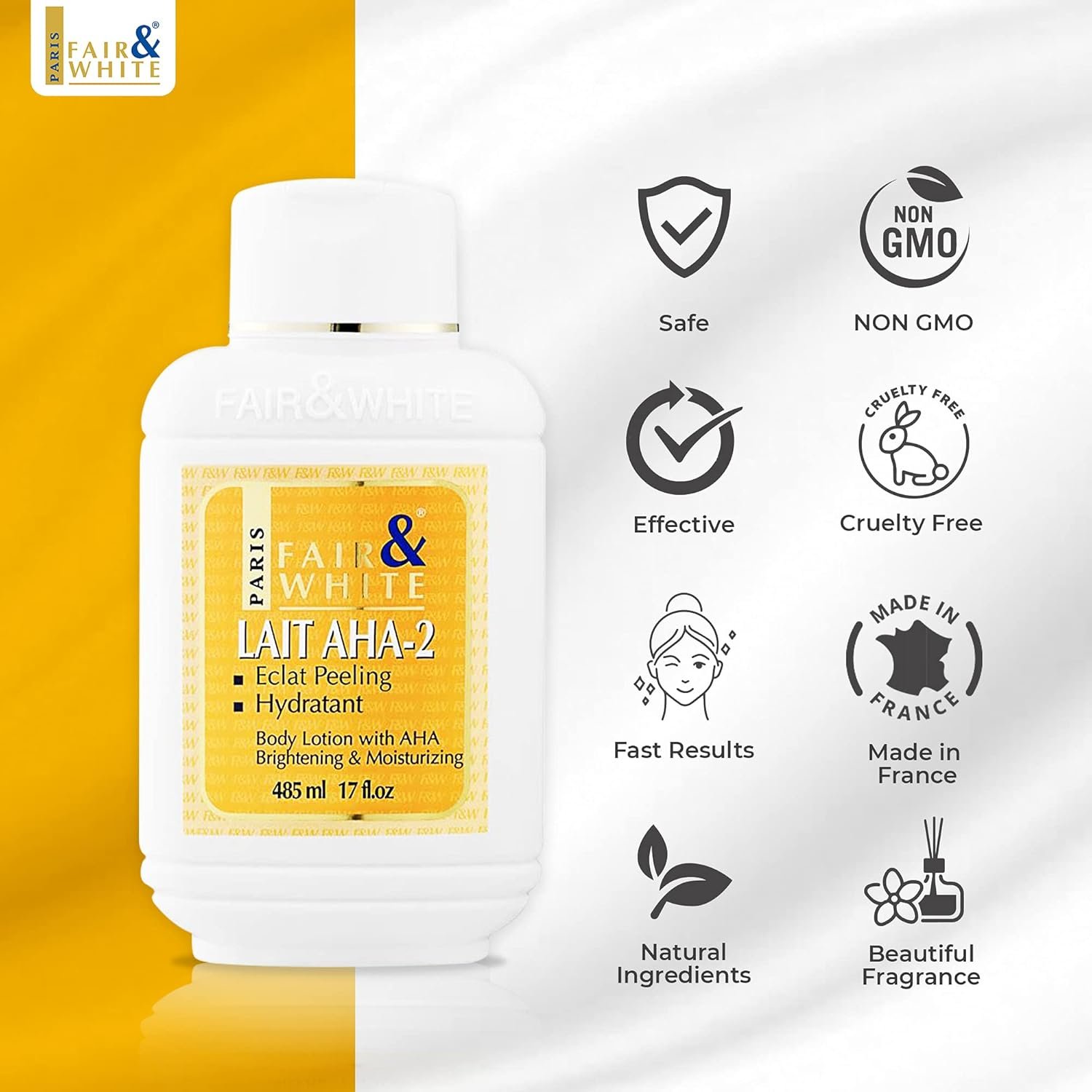 Fair & White Lotion Yellow 500ml (AHA) - Image 6